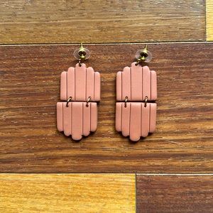 Hello Ashto Handmade Artisan Polymer Clay Earrings, Terracotta